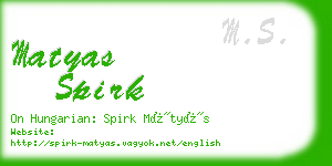 matyas spirk business card